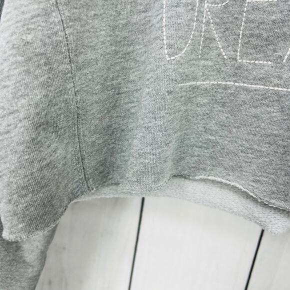 Black Kings MEDIUM These Are Hard Times for Dreamers Gray Crop Hoodie Sweater - Picture 4 of 10
